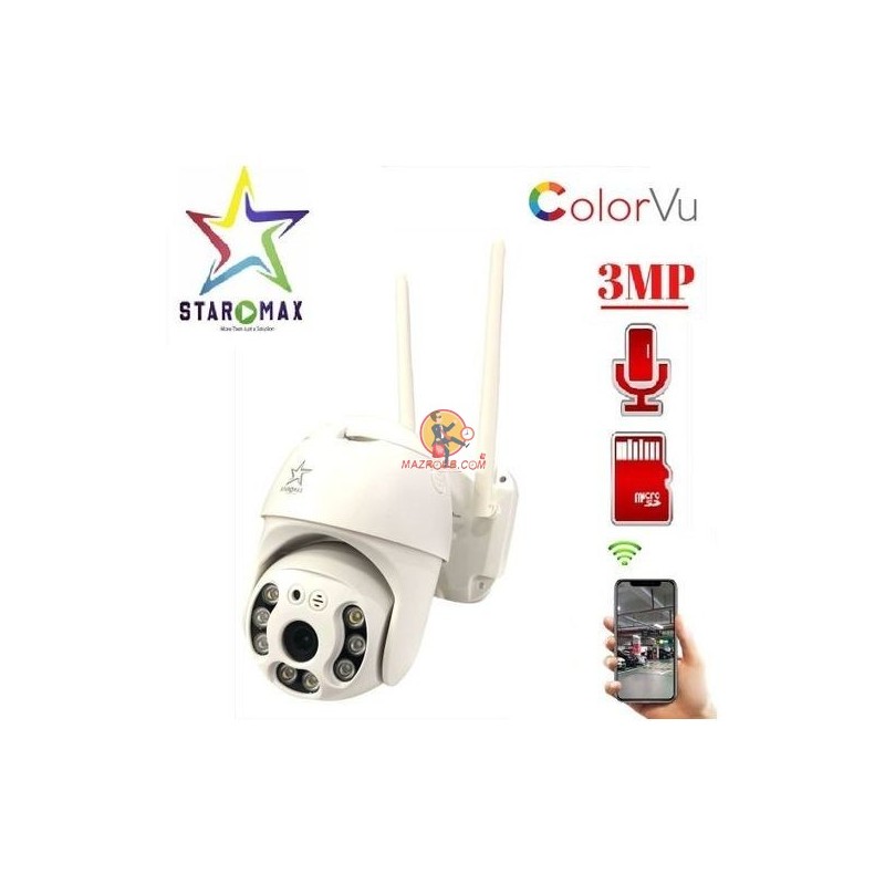 STAR MAX Caméra surveillance - 3MP - Suivi Mouvement Automatique - WIFI - Colorvu - Autotracking