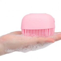 Brosse de bain et douche exfoliante en silicone avec distributeur de savon