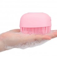 Brosse de bain et douche exfoliante en silicone avec distributeur de savon