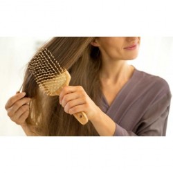 Brosse cheveux Bois Antistatique - Démêlage Facile