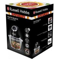 Russell Hobbs Mini hachoir - Matte Black - 200W - Bol en verre 1L- 24662-56 - Garantie 1 An
