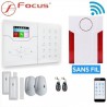 Focus Pack Système Alarme GSM + WIFI - 2 en 1 - Sans Fil et Filiaire + sirene extérieur sans fil - kit complet