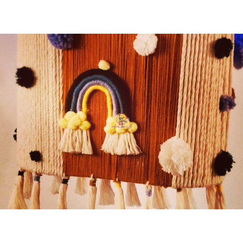 Lustres en macramé arc-en-ciel faits à la main décoratifs pour chambre d'enfant