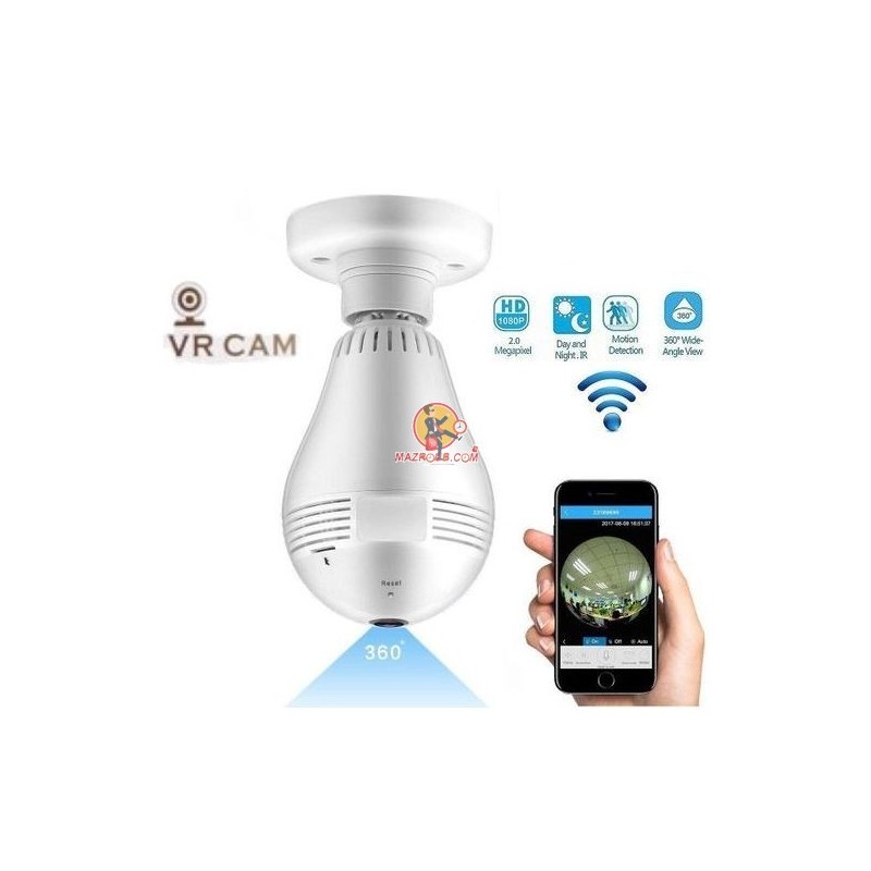 VR CAM Caméra surveillance 2MP - Ampoule - Wifi - 360 dégrée