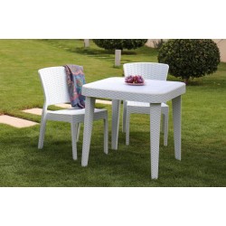 Sofpince Pack 2 chaises + table blanc