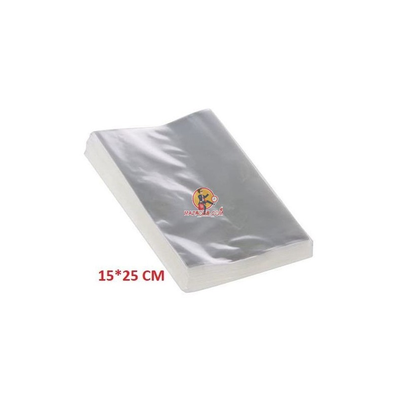 Emballage Services 100 sachets pochettes transparente sans fermeture 15 x 25 cm