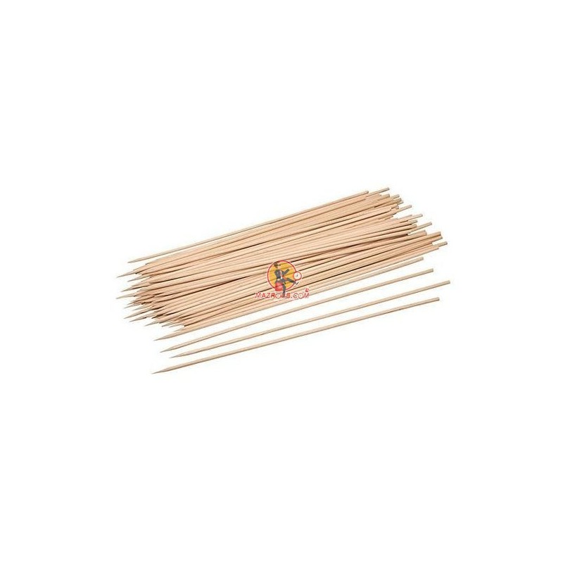 Bâtons de Bois - 200 Pièces - Brochette - Bambou - Tige - Barbecue - 30 cm