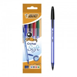 Pochette de 4 stylos cristal soft BIC