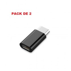 Pack de 2 Adaptateur TYPE C vers Micro USB V8