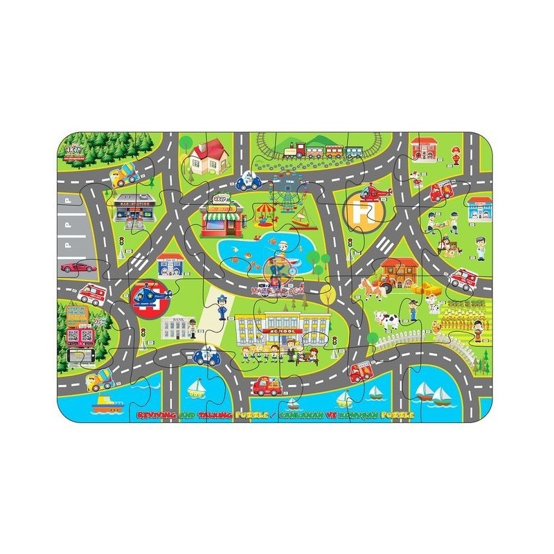 Mega Puzzle 91.5*61 Cm - Mega City - Interactif