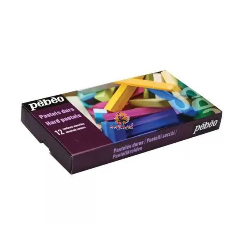 Pébéo boîte de dur pastels, 12 couleurs assorties