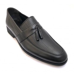 VIP SHOES Chaussures pour hommes - Cuir - Couleur noir -avec ponpon