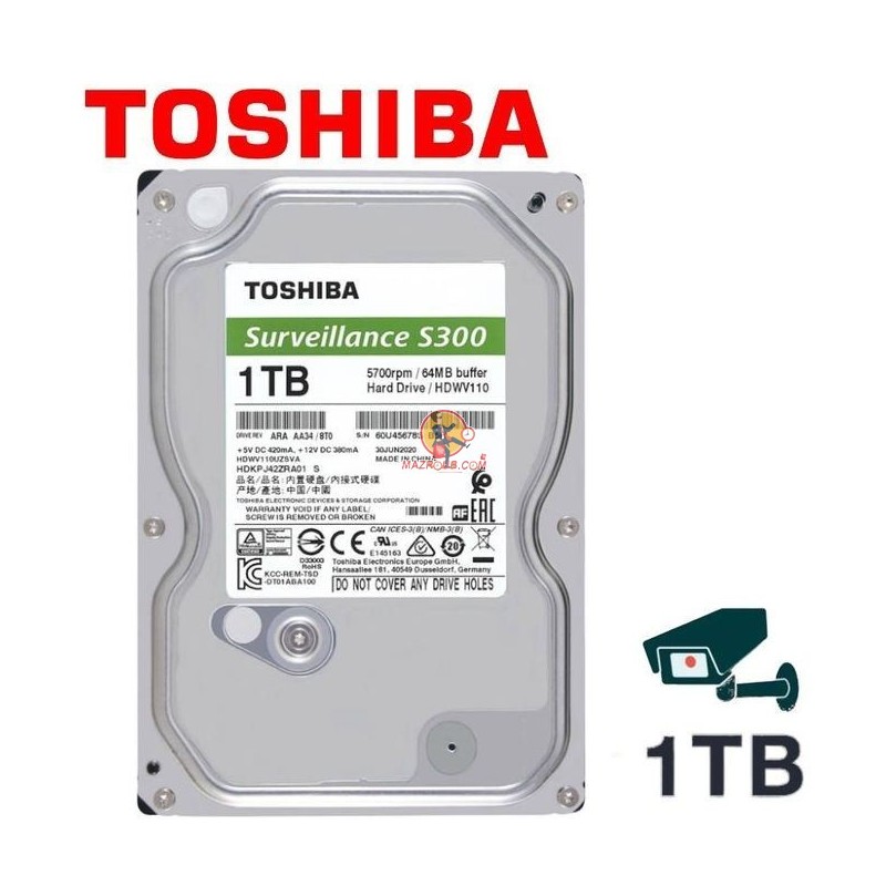 Toshiba Disque dur pour camera surveillance - 1 TO - 1000 GO