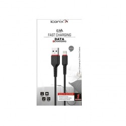 Iconix Câble charge rapide -Adaptable pour Iphone -Longueur 1000 mm -2.4A - Noir