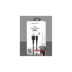 Iconix Câble charge rapide - MICRO -Longueur 1000 mm -2.4A - Noir