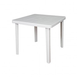 Sofpince Table Carré En Plastique - Pour intérieur/extérieur - Blanc
