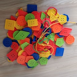 Blocs de Puzzle éducatifs jouets d'enfilage avec gros boutons